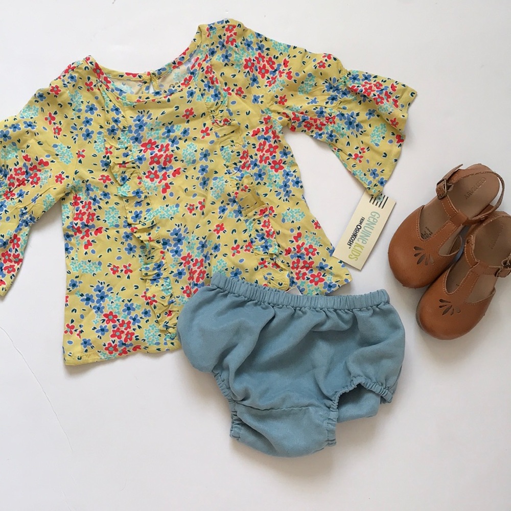Oshkosh 2T floral ruffle top NWT boho toddler top
